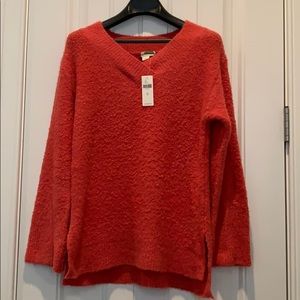 NWT XS Anthropologie Soft V-Neck Sweater, Orange